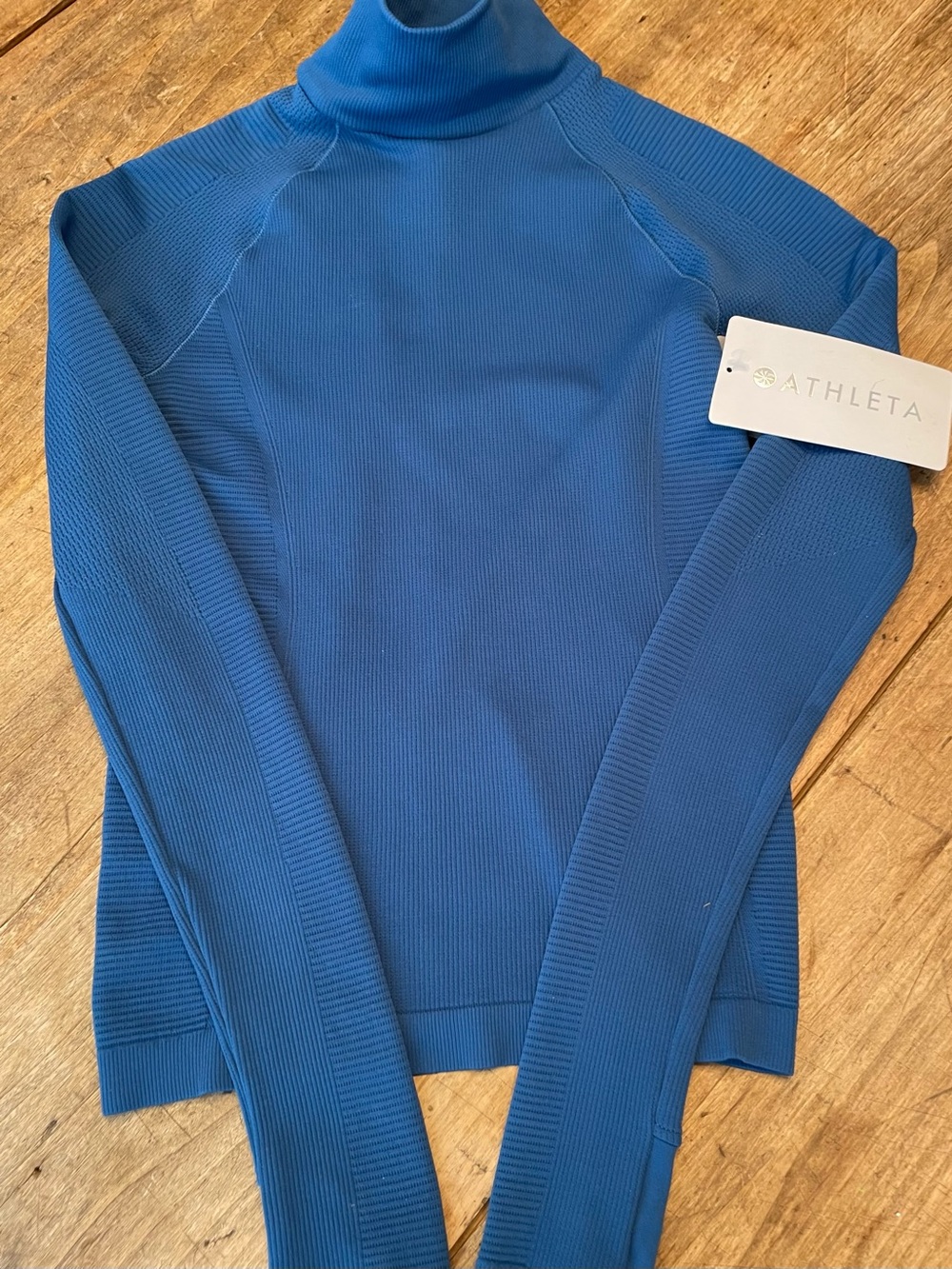 NWT Dark Lapis Athleta Flurry Seamless Turtleneck Top Sz XXS